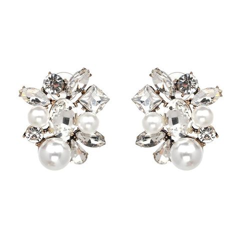 Womens Geometric Beads Glass Drill Earrings Nhjj121574