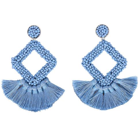 Womens Geometric Plastic Fringe Weaving  Resin Earrings Nhjq122795