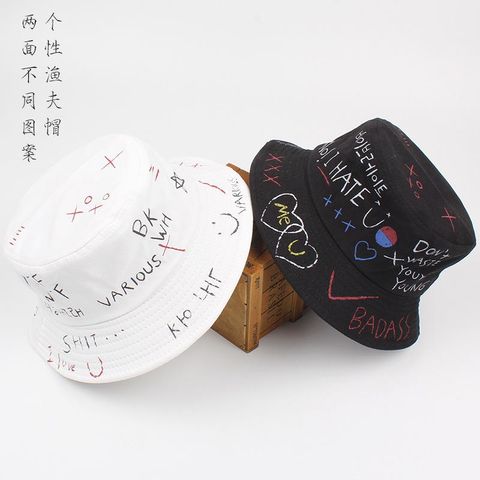 Graffiti Basin Hat Tide Brand Korean Version Of The Foldable Sun Protection Sun Hat Nhxo123284