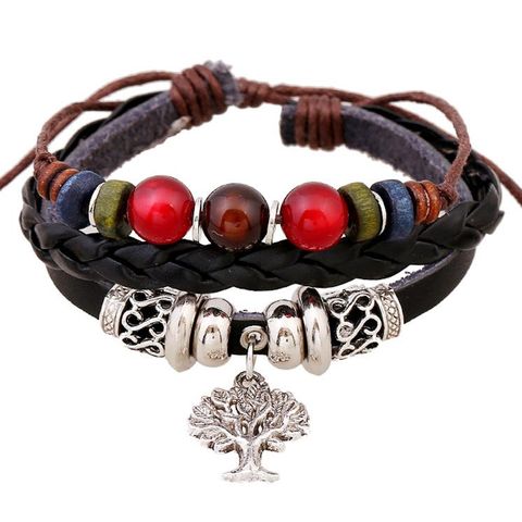 Christmas Tree Cowhide Geometric Leather Bracelets &amp; Bangles Nhpk124826