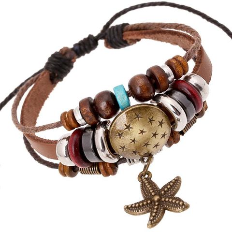 Fashionable Versatile Beaded Leather Bracelets &amp; Bangles Nhpk124869