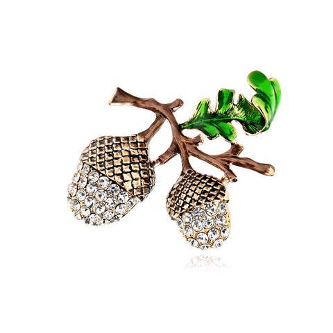 Europäische Und Amerikanische Neue Diamant Brosche Haselnuss Tannenzapfen-corsage Mode All-match-accessoires Persönlichkeit Pflanzen Corsage Spot