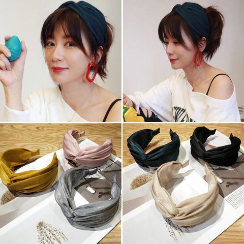 Korean Version Of Fabric Cross Wide Headband Nhof128375