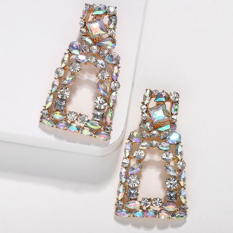 Fashion Women Rhinestone Geometry Earrings Nhjq133629