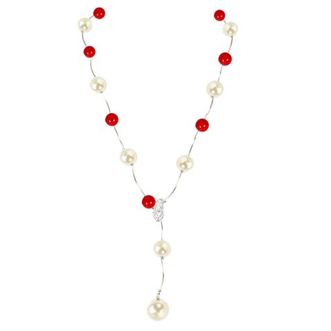 Fashion Long Rhinestone-studded Beads Necklace Nhct131696