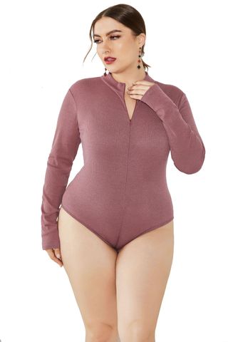 Sexy Stand Collar Slim Bottoming Sweater Knit Jumpsuit Nhlm142723