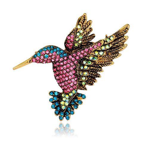 Fashion Color Rhinestone Woodpecker Brooch Nhdr142893
