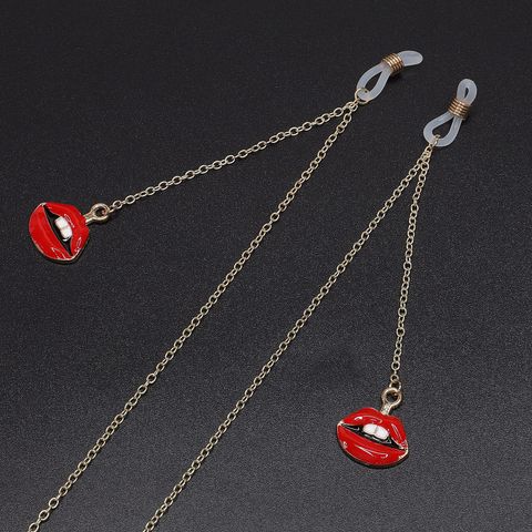 Fashion Red Lips Alloy Glasses Chain Nhbc143622