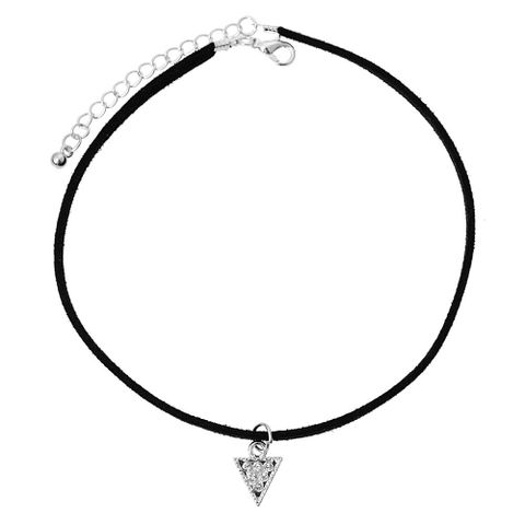 Fashion Rhinestone Triangle Pendant Necklace Nhbq144444