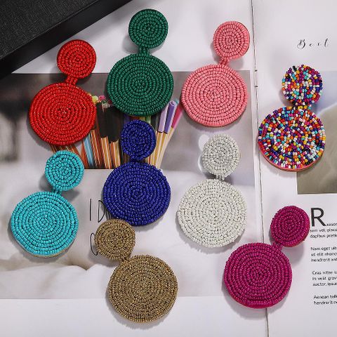 Womens Round Rice Beads Earrings Nhjq139238