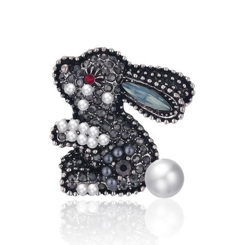 Grenz Überschreitende Plattform Europäische Und Amerikanische Diamant Kaninchen Mode Niedliche Perlen Brust Brosche Schmuck Außenhandel Kleidung Großhandel