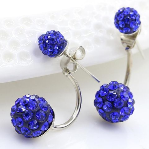 Fashion Alloy Imitated Crystal Ball Stud Earrings Nhdp148370