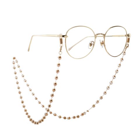 Golden Handmade Crystal Beads Sunglasses Chain Nhbc151493