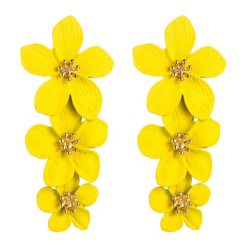 Fashion Flower Stoving Varnish Alloy No Inlaid Earrings