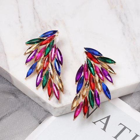 New Feather Studded Wings Stud Earrings Nhjj149084