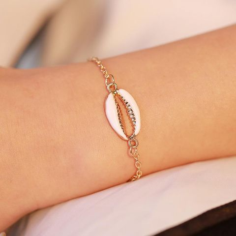 Exquisite Alloy Plated Shell Bracelet Nhdp154406