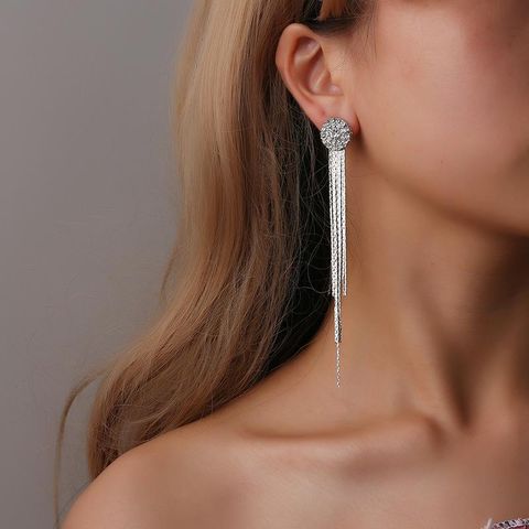 Fashion Geometric Plating Alloy Artificial Gemstones Earrings Ear Studs