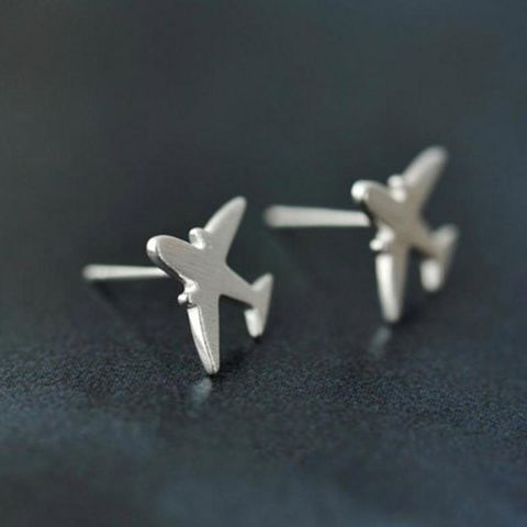 Fashion Airplane Plating Alloy No Inlaid Earrings Ear Studs