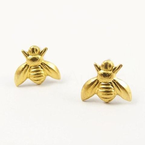 New Alloy Plating Bee Stud Earrings Nhcu149845