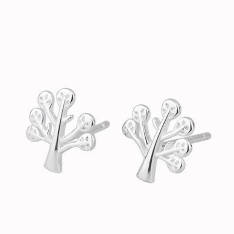 S925 Silver Christmas Tree Stud Earrings Nhcu149851