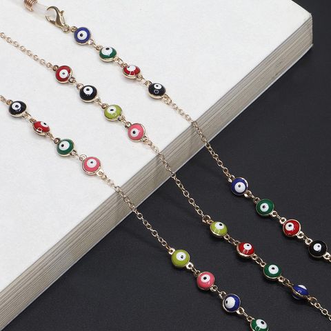 Stylish And Simple Gold Plated Eye-shaped Glasses Chain Nhbc150480