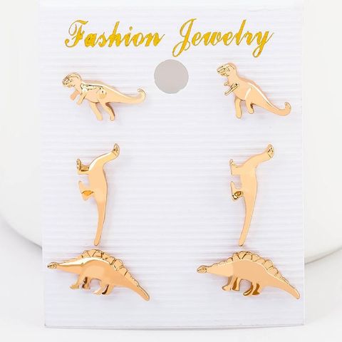 New Animal Ear Cuff Dinosaur Antique Clip Earrings Silver Gold Nhdp150552