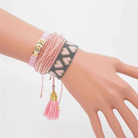Women's Bracelet Hand-knitted Love Crystal Stud Jewelry