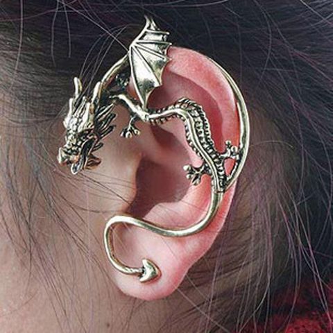 Vintage Personality Domineering Three-dimensional Dragon Kiss Earrings