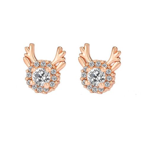 Earrings Elk Earrings Female Snowflake Zircon Christmas Antlers Earrings Angel Earrings