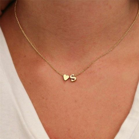 Stainless Steel Titanium Steel 14K Gold Plated Fashion Plating Letter Necklace