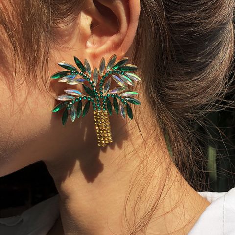 Korea  Exaggerated Coconut Tree Earrings