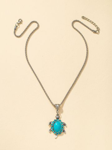 New Turtle Pendant Diamond Blue Fashion Necklace