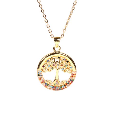 Fashion Flower Stainless Steel Copper Pendant Necklace In Bulk