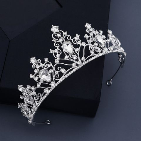 Classic Alloy Hollow Water Drop  Bride Crown