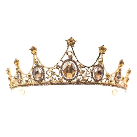 Baroque  Prom Crown Rhinestone Pearl Headband