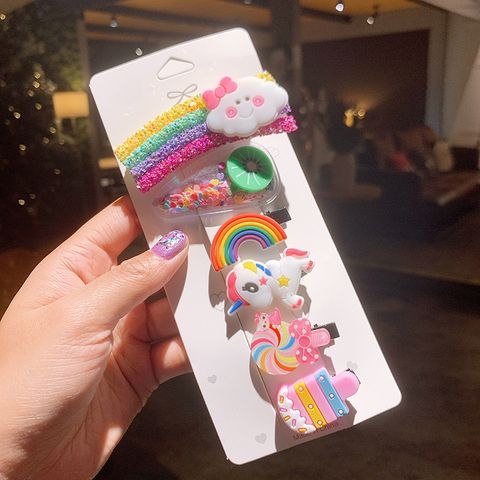 Korean Children's  Cute Candy Color  Rainbow Hairpin