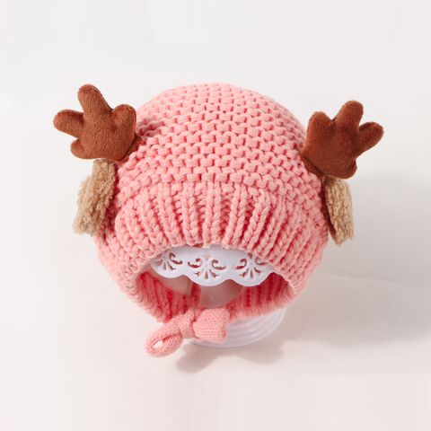 Autumn And Winter Children's Cute Antlers Knitted Hat