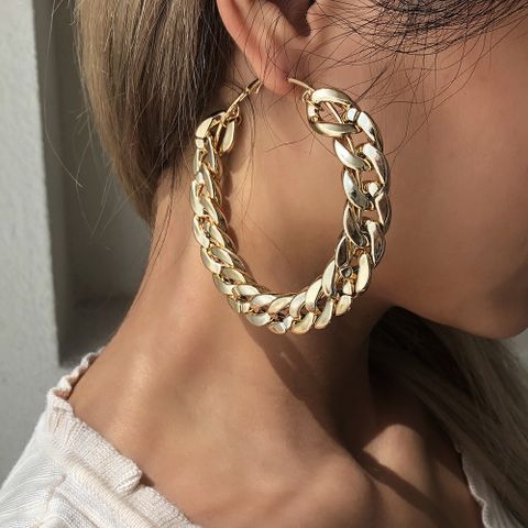 Fashion Exaggerated  Big Circle Chain Earrings