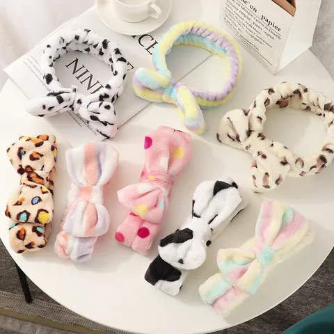 Fashion New Plush Bow Wash Face  Headband