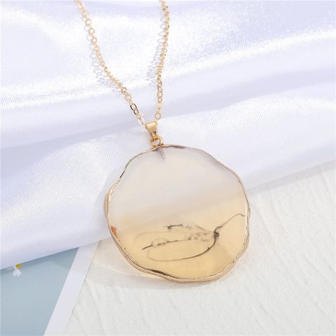Exaggerated Personality Imitation Agate Rough Resin Necklace