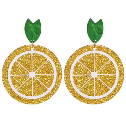 Acrylic Orange Lemon Earrings