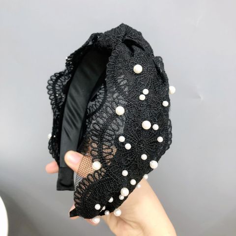 Korean  Pearl  Lace Knotted Headband
