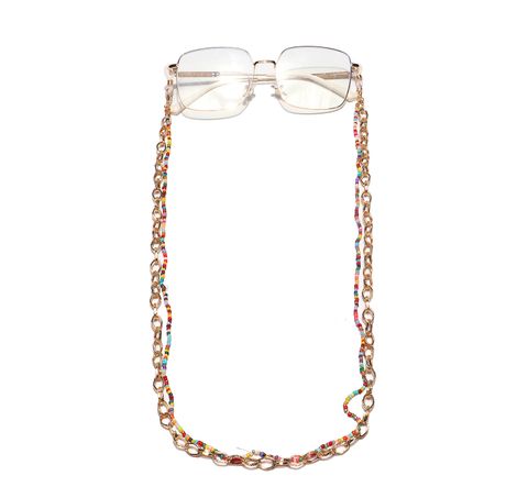 Colorful Rice Beads Aluminum Glasses Chain
