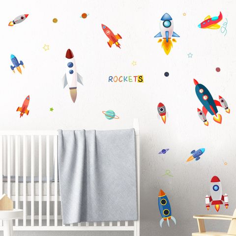 Cartoon Space Rocket Wall Stickers