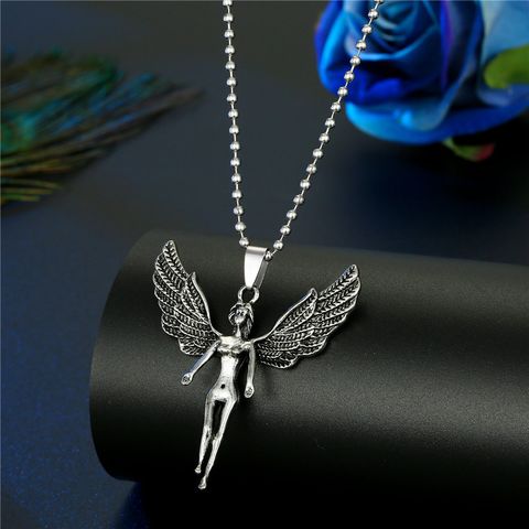 New Trend  Angel Skull Cross Wings Necklace