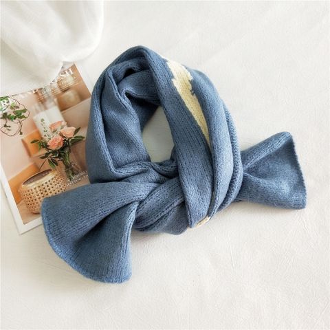Striped Knitted Wool Korean Thickened Long Warm Scarf