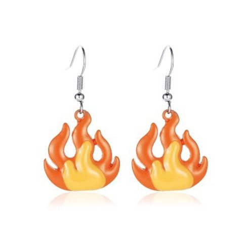 Fun Fashion Cartoon Acrylic Flame Earrings