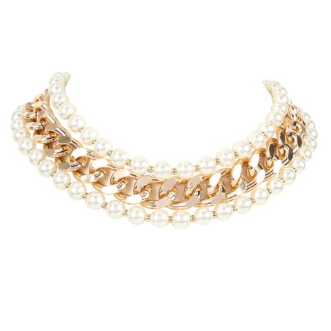 Fashion Exaggerated Imitation Pearl Multilayer Necklace