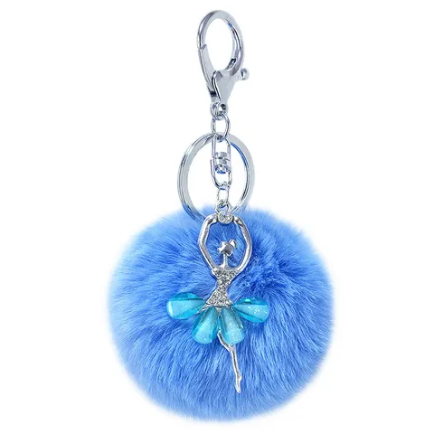 Alloy Diamond-studded Ballet Girl Keychain