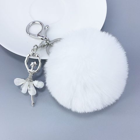 Alloy Diamond-studded Ballet Girl Keychain